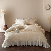 Shabby Chic Floral Cutwork Lace Bedding Set